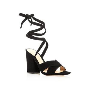 Ivanka Trump • Kuriel suede ankle tie sandals wrap strappy criss cross heeled